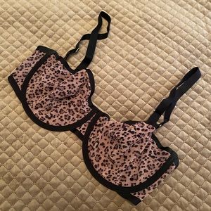 NWOT Cuup leopard balconette unlined bra
